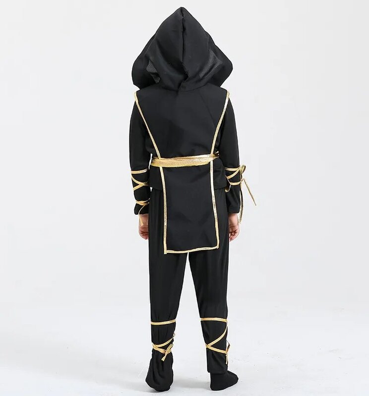 Детский костюм ниндзя на Хэллоуин для мальчиков, комплект для представлений и косплея, необычный костюм ниндзя для семьи, искусственный костюм супергероя кунг-фу