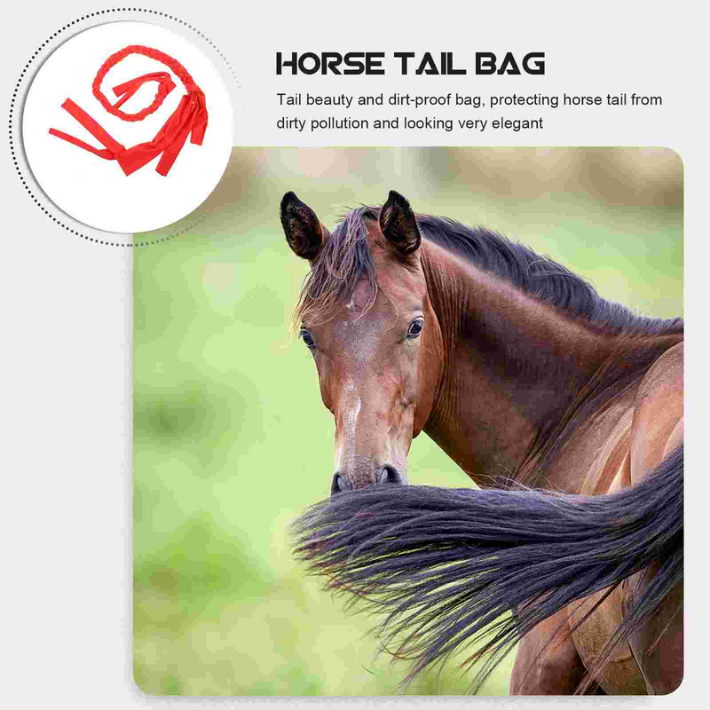 กระเป๋าหางม้าถักเปียแบบมืออาชีพฝาครอบป้องกันหางม้าสำหรับม้า