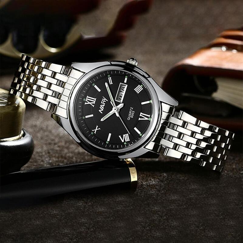 Reloj de pulsera con correa de acero Unisex, elegante, informal, resistente al calor para fiesta