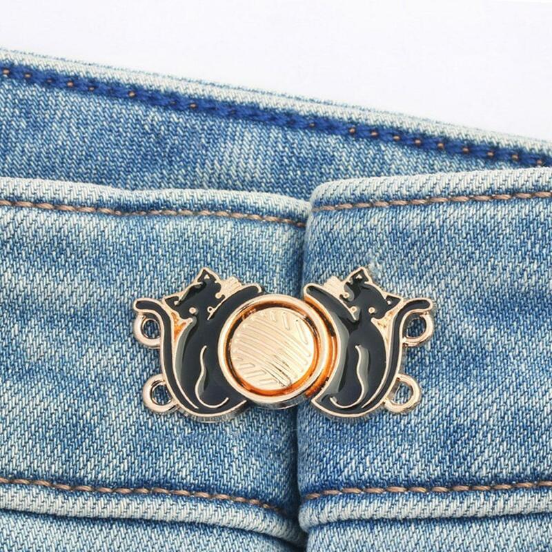 1 шт. затягивающая поясная кнопка для женщин и мужчин, застежки-пряжки для юбки, брюк, джинсов, регулируемый поясной зажим, металлические застежки, Acce K4U9