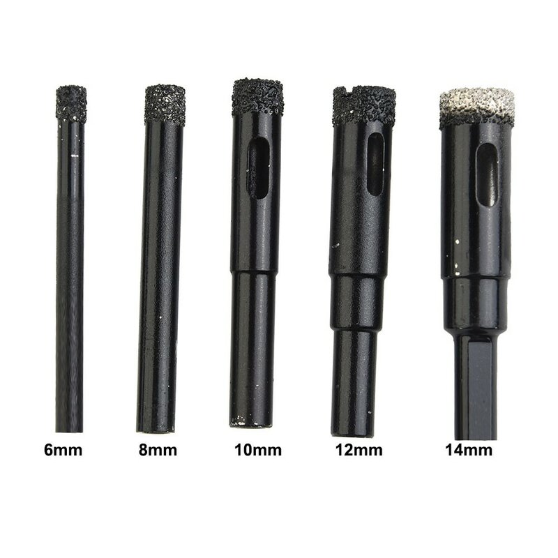 6 8 10 12 14mm Diamond Dry Drill Bits Hole Saw For Cutting Marble Ceramic Tile Glass Slate 65mm Length Power Tool Accessories
