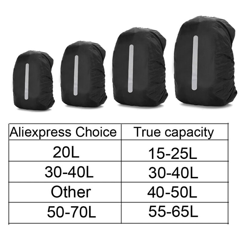 Rain Cover Backpack Reflective 20L 35L 45L 60L Waterproof Bag Camo Tactical Outdoor Camping Hiking Climbing Bag Dust Raincover