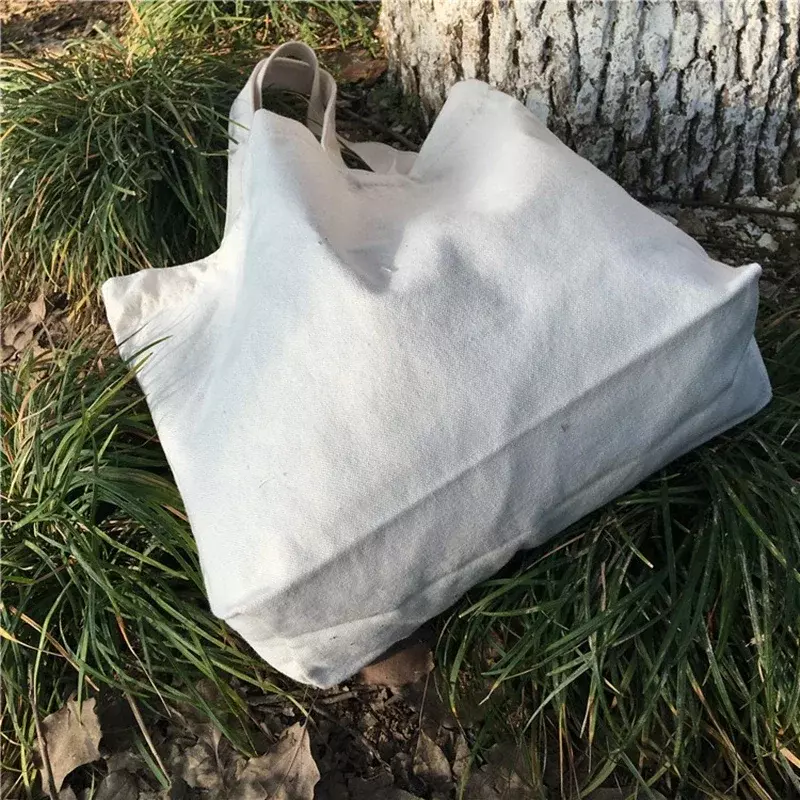 กระเป๋าโท้ทผ้าฝ้ายธรรมชาติ BBA167กระเป๋าผ้าธรรมดากระเป๋าสะพายไหล่ฝ้ายขนาดที่กำหนดเองพิมพ์โลโก้
