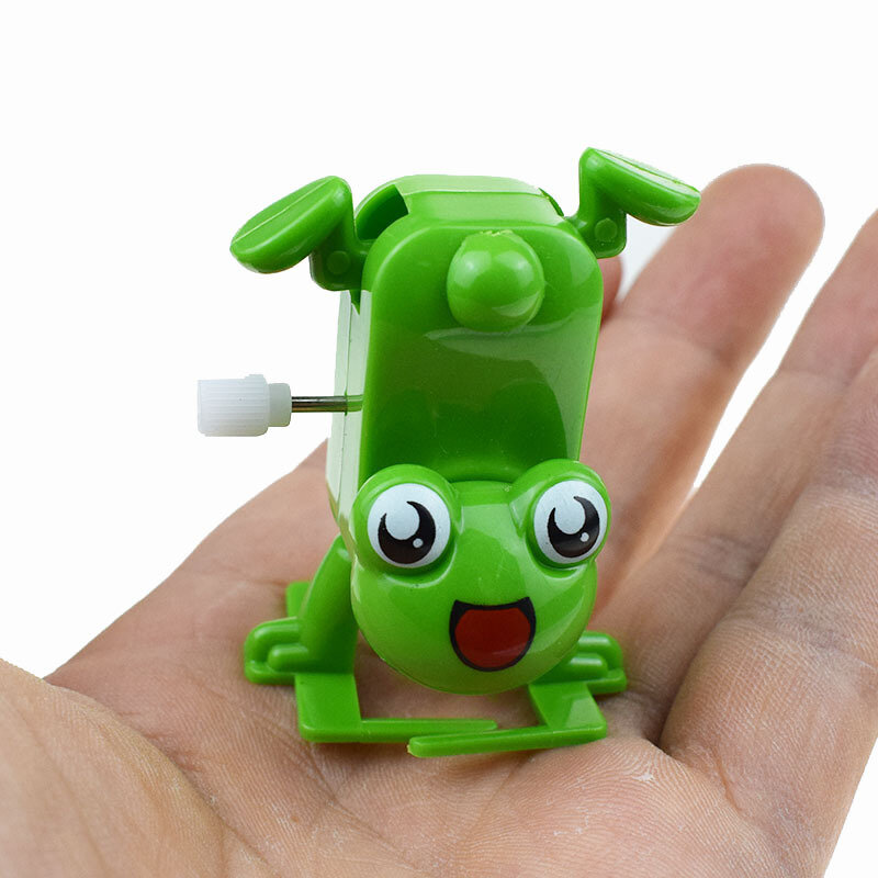 1Pc Creative Jumping Walking Hopping Cartoon Frog Clockwork Toy Kid Interative Playing Toy bambini Wind Up Frog Model Toy Gift