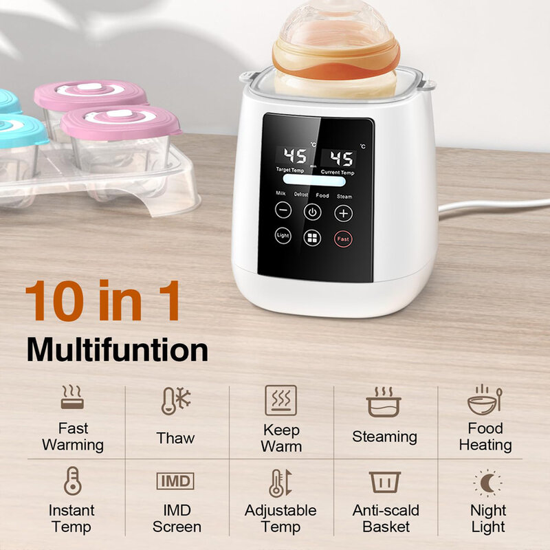 Newborn Baby Feeding Bottle Warmer & Sterilizers with Timer Accurate Temperature Control Food Milk Warmers Bottle Steriliser