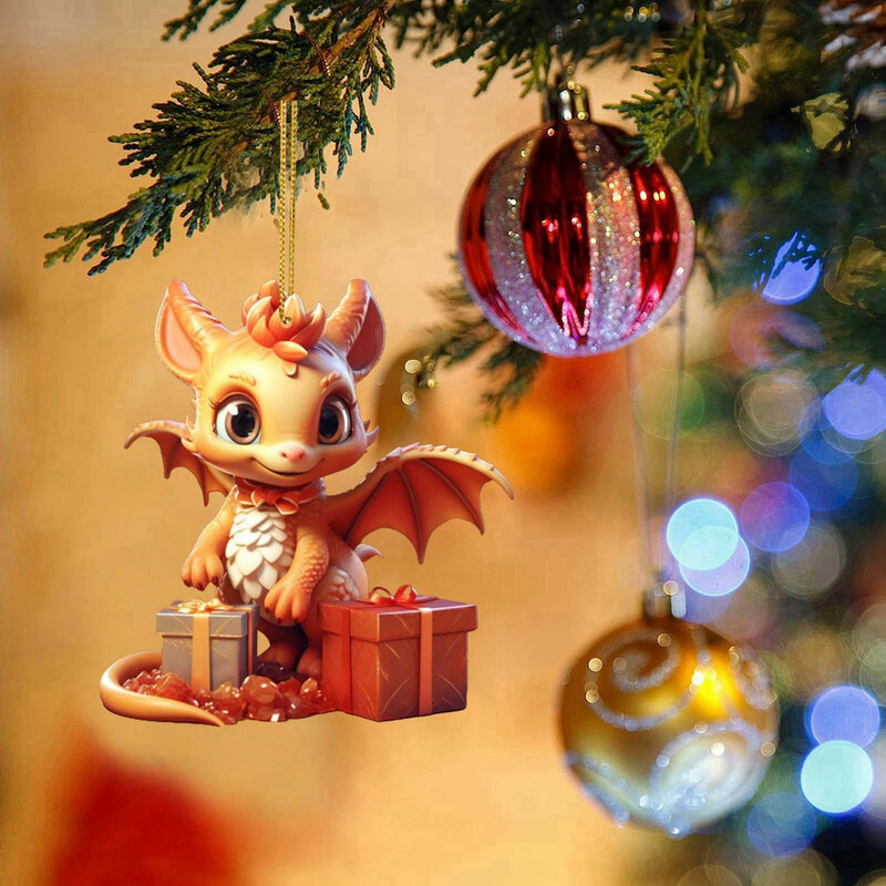 Cute Dragon Ornament Pendant Party Decoration Decor Navidad Noel 2023 Hanging Creative Gift Christmas Tree New Year Christmas