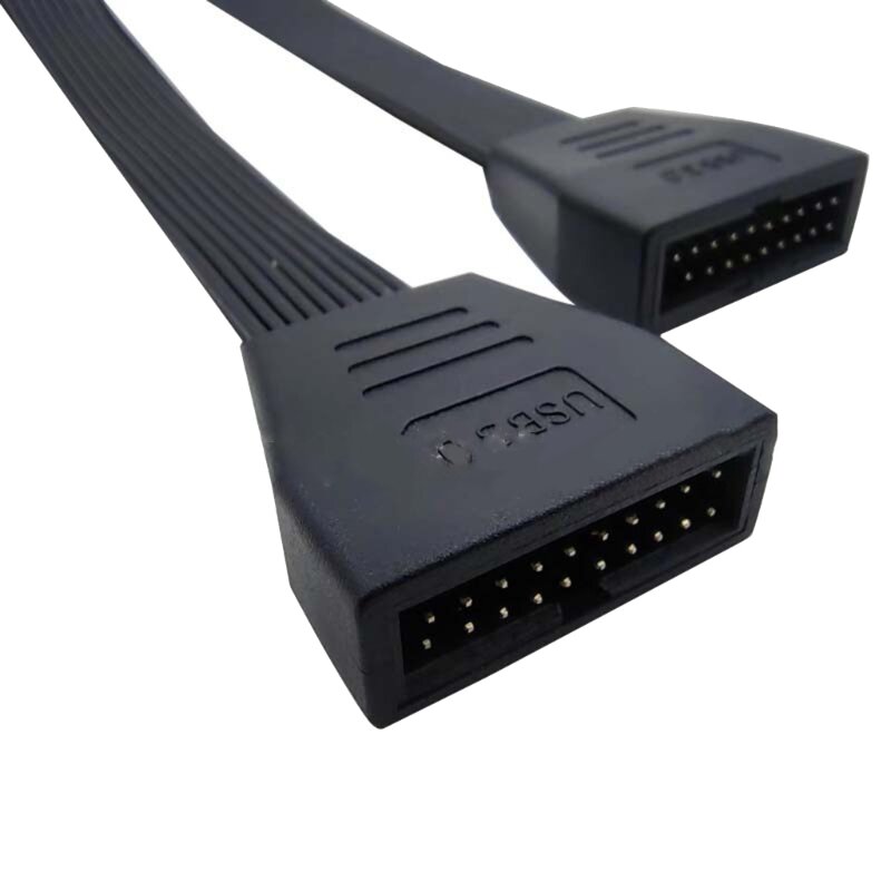 15CM USB 20Pin 19Pin męski na żeński Adapter kabla płyty głównej komputer kabel przedłużający złącze kabla 24AWG