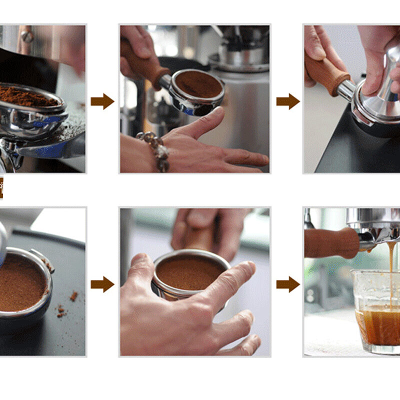 Food Grade 51mm 53mm 58mm Coffee Tamper Wooden Handle Barista Espresso maker Grinder Handmade High Quality Hot Sale