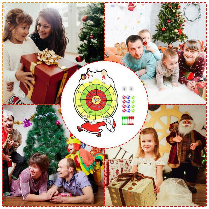 Children Dart Game Christmas Santa Claus Snowman Dart Board Target Toys Set Indoor Outdoor Party Sports Games For Boys & Girls
