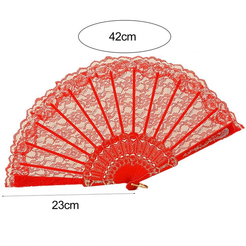 Hand Fan Lightweight Folding Fan Long-lasting Decorative  Beautiful Stage Performance Lace Folding Fan