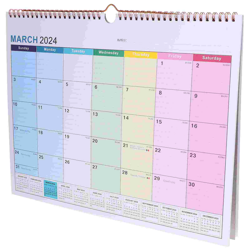Kalender dinding Inggris kalendarssss bulanan gantung rumah meja besar kantor bulanan untuk rumah kantor Jadwal tahun Kertas