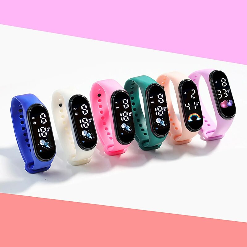 Esportes das crianças relógio digital smartwatch à prova dwaterproof água relógio de pressão arterial monitor de freqüência cardíaca pedômetro saúde e esporte monitor
