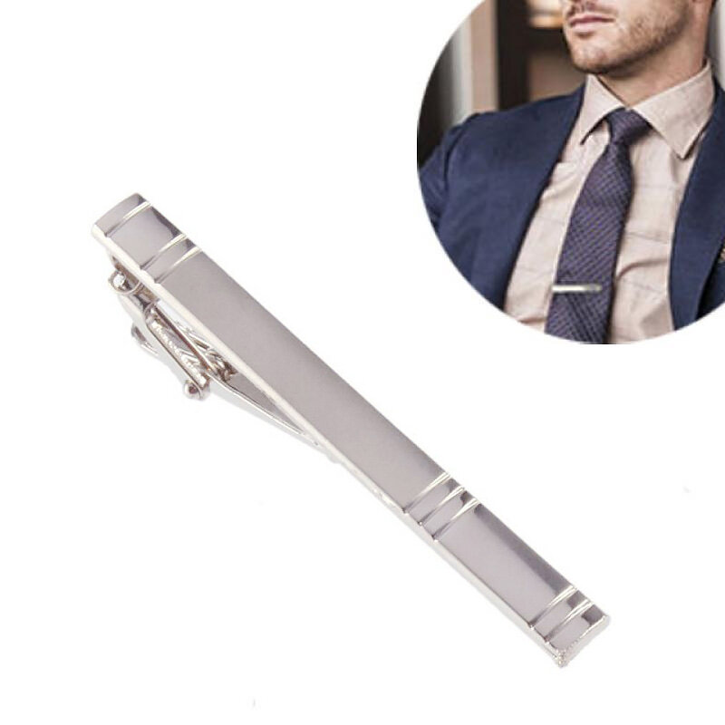 Novo Metal Cor Prata Clipe Gravata Para Homens Casamento Gravata Fecho Clipe Cavalheiro Gravata Bar Crystal Tie Pin Para Acessórios dos homens
