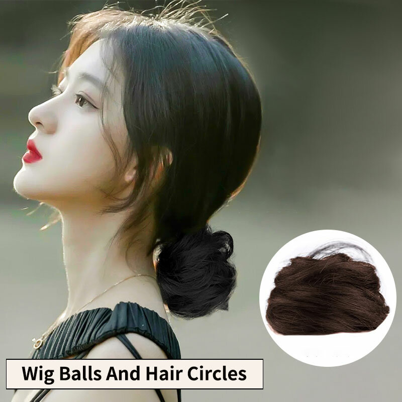 Synthetic Women's Hair Buns Curly  Donut Roller Bun Wig Claw Clip In Hairpiece Hair Ring Wrap On Messy Bun