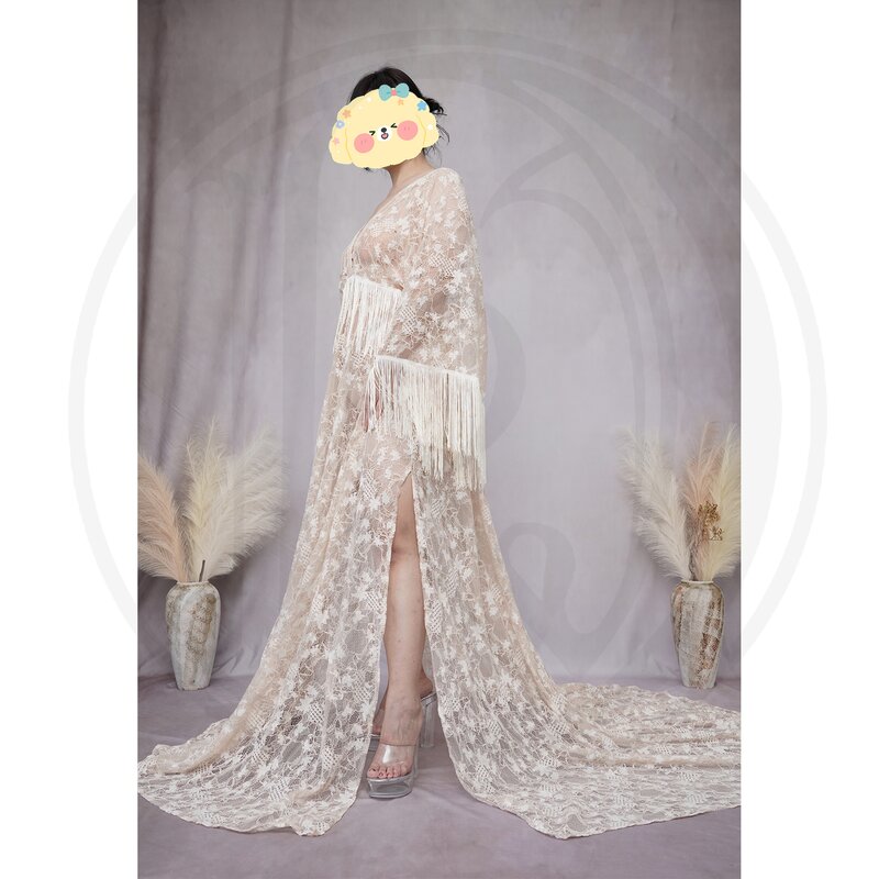Женское свадебное платье с кисточками Don & Judy, Элегантное Длинное Платье с V-образным вырезом, кружевное богемное платье по индивидуальному заказу