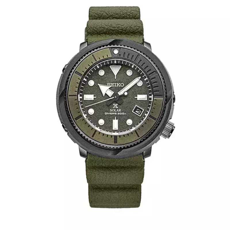 SEIKO-reloj deportivo con correa de silicona para hombre, pulsera deportiva informal con esfera verde de 200M, a la moda, SNE537