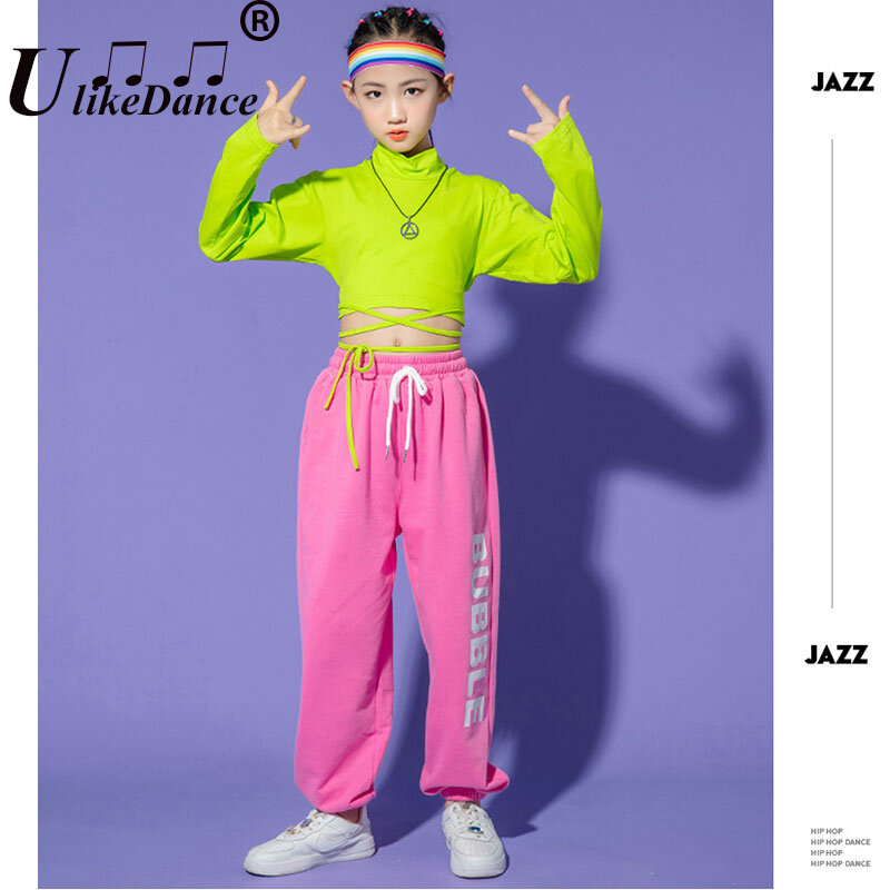 Детская Одежда для танцев в стиле хип-хоп, карнавальные наряды, кроп-топ, штаны для бега, костюм для фотографий, одежда для сценического шоу