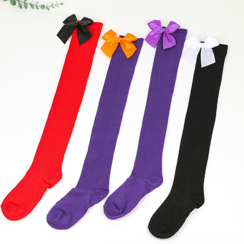 Thigh High Socks Christmas Womens Winter Stocking Bow tie Ladies Girls Long Socks Cotton Ladies Over Above Knee Socks Female