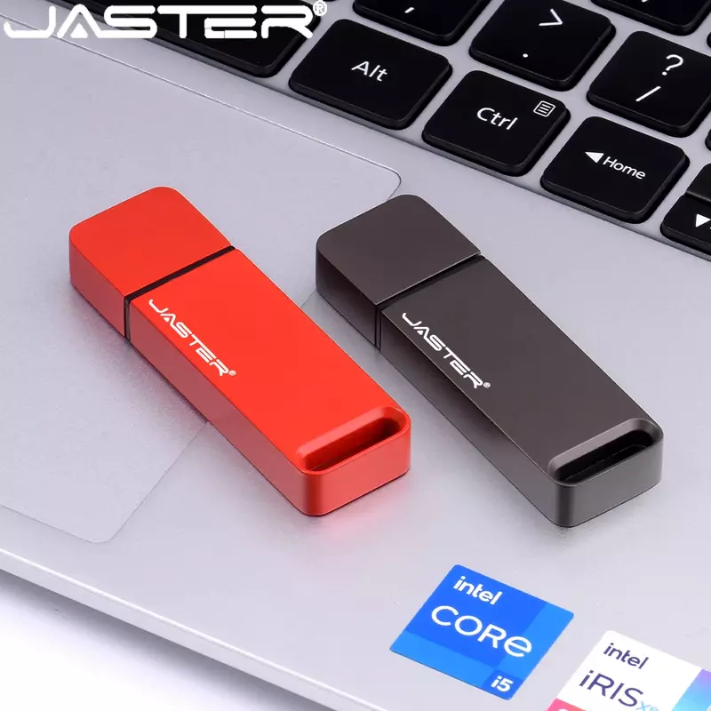JASTER 금속 USB 2.0 플래시 드라이브, 64GB 블랙 직사각형 메모리 스틱, 32GB 크리에이티브 비즈니스 선물 펜 드라이브, 16GB 펜드라이브 USB 스틱