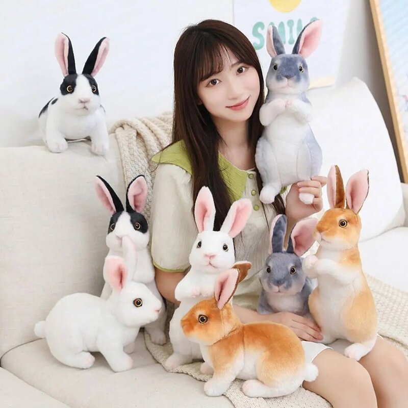 Room Decor Realistic Kawaii Animal Stuffed Doll Toys Lifelike Rabbit Plush Toy Simulation Long Ears Rabbit