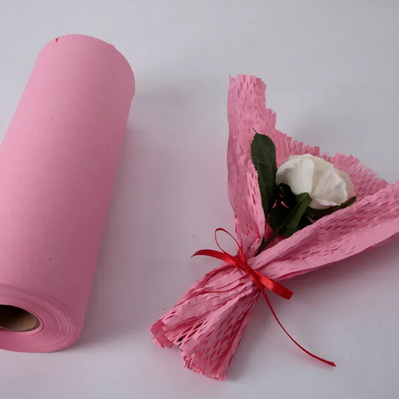 30CMX5M Honeycomb Paper, Shockproof Buffer Packaging Paper, Degradable Environmental Protection Kraft Paper Flower Packaging