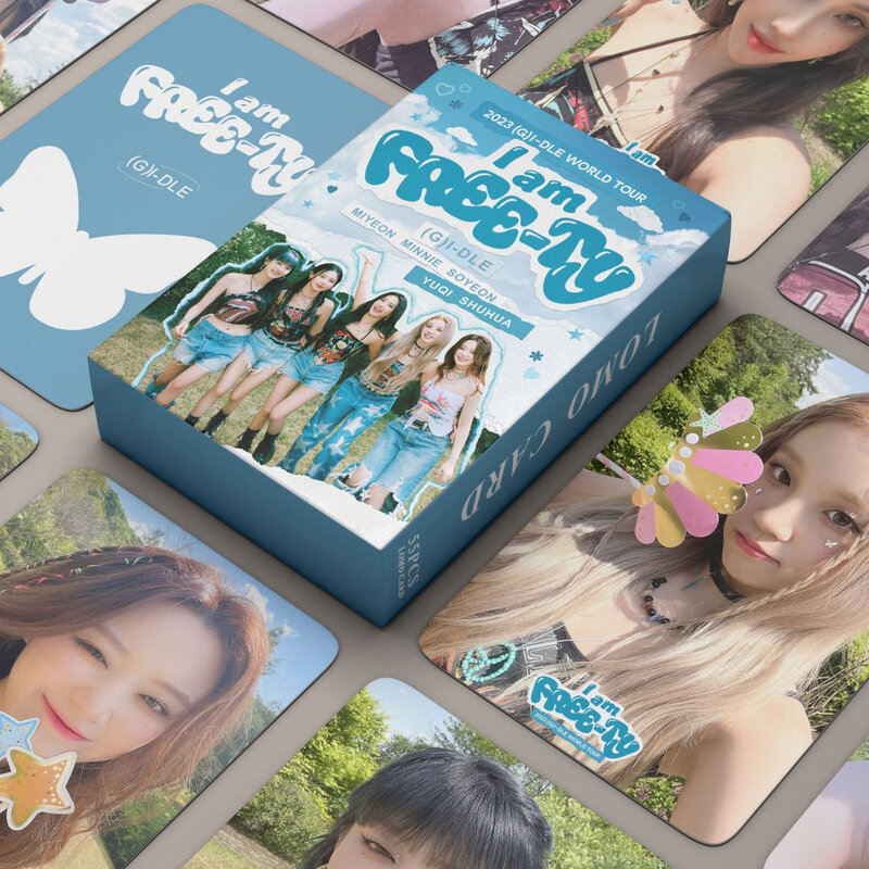 55 pz/set Kpop (G)I-DLE cartoline I FEEL Butterfly Lomo Cards GIDLE Album Girls I Burn Photo Card cartolina fan regalo 2023