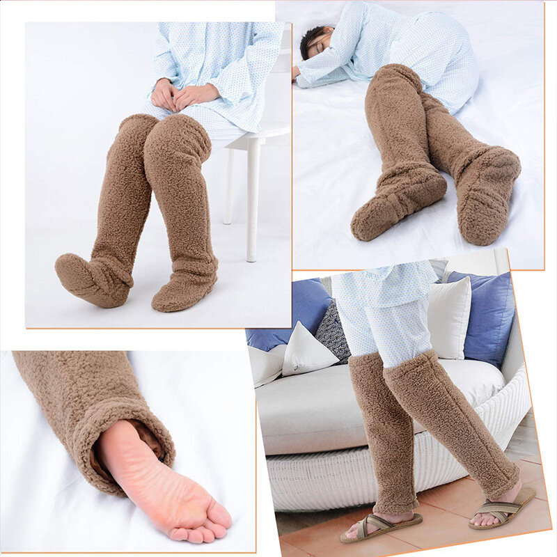Women Thermal Fleece Long Socks Over Knee High Plush Stockings For Fits Most People