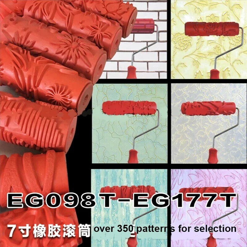 Decoratieve Verf Roller Patroon Reliëf Textuur Schilderen Hulpmiddelen Voor Muur Rubber Airless Pintura Machine Huishoudelijke Borstel EG321T
