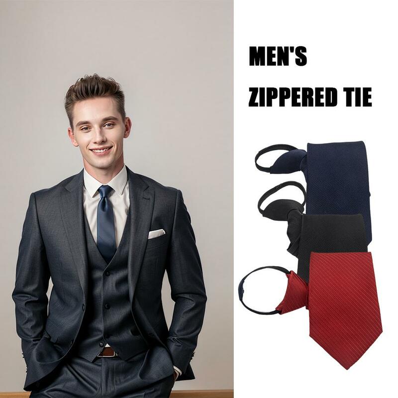 Dacron Leisure Neck Tie Suits Classic Ties For Wedding Business Slim Men Necktie Adult Gravatas Men's Zippered Tie