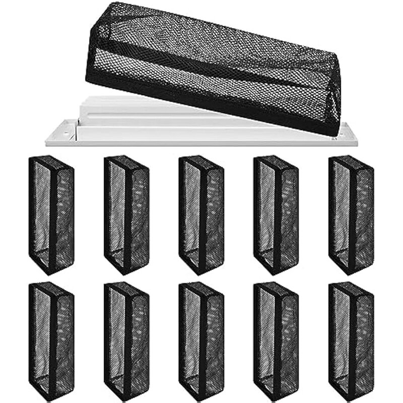 Floor Register Air-Vent Mesh Cover, filtro de banda elástica, fácil de usar, tela de ventilação para casa, 12pcs, 4x10 polegadas