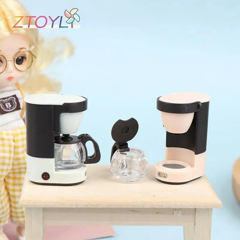 Cafeteira para Dollhouse, Coffee Cup, Pot Simulation, Móveis de Cozinha, Doll House, Miniature Accessories, Hot Sale, 1:12