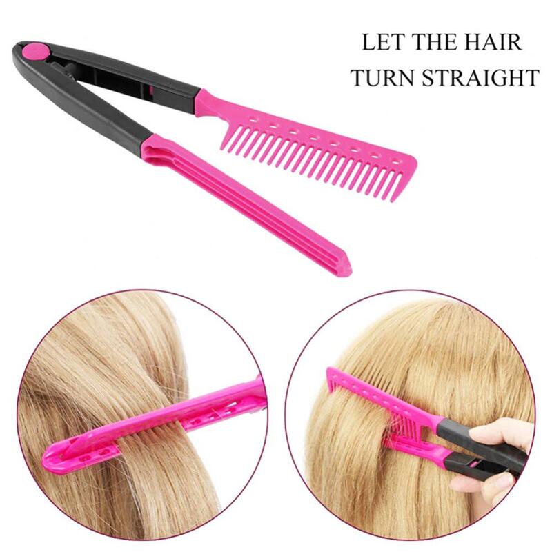 Portable Comb DIY Salon Flat Iron Hair Straightener V Hairdressing Styling Tool