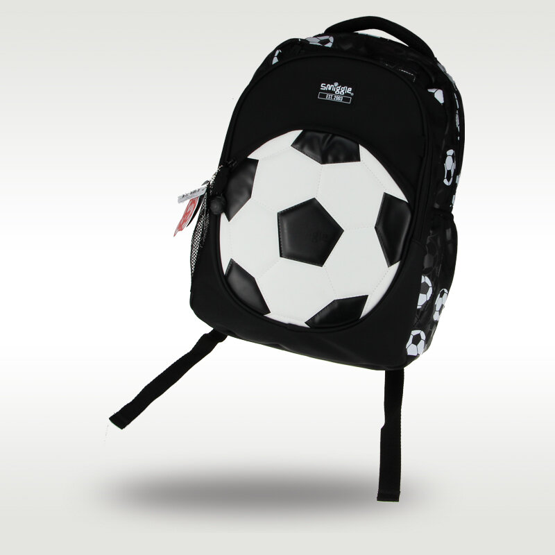 Smiggle-mochila escolar clásica para niños, de fútbol blanco, de alta calidad, original, superventas, 16 pulgadas