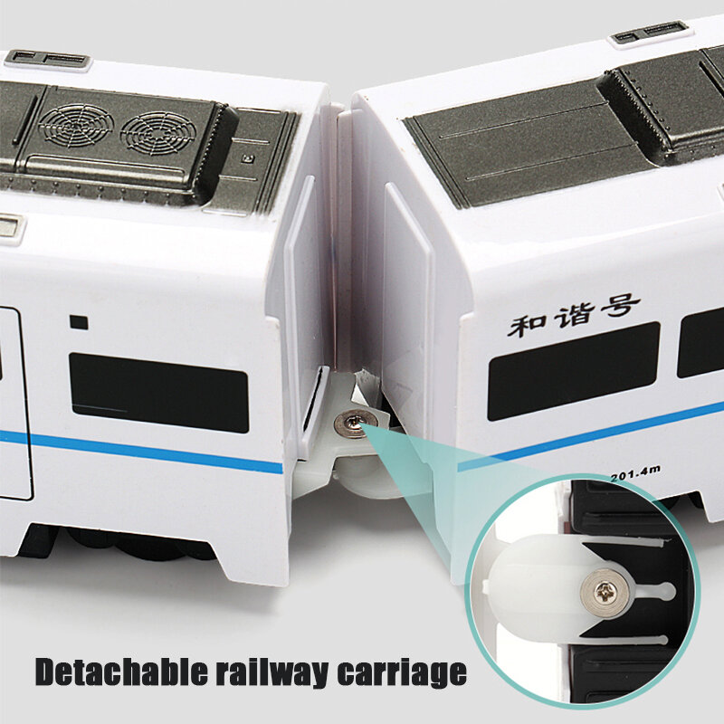 1:8 Harmony Railcar จำลองรถไฟความเร็วสูงรถไฟของเล่นเด็กไฟฟ้าเสียงรถไฟ EMU ชุดปริศนาเด็กของเล่นรถ