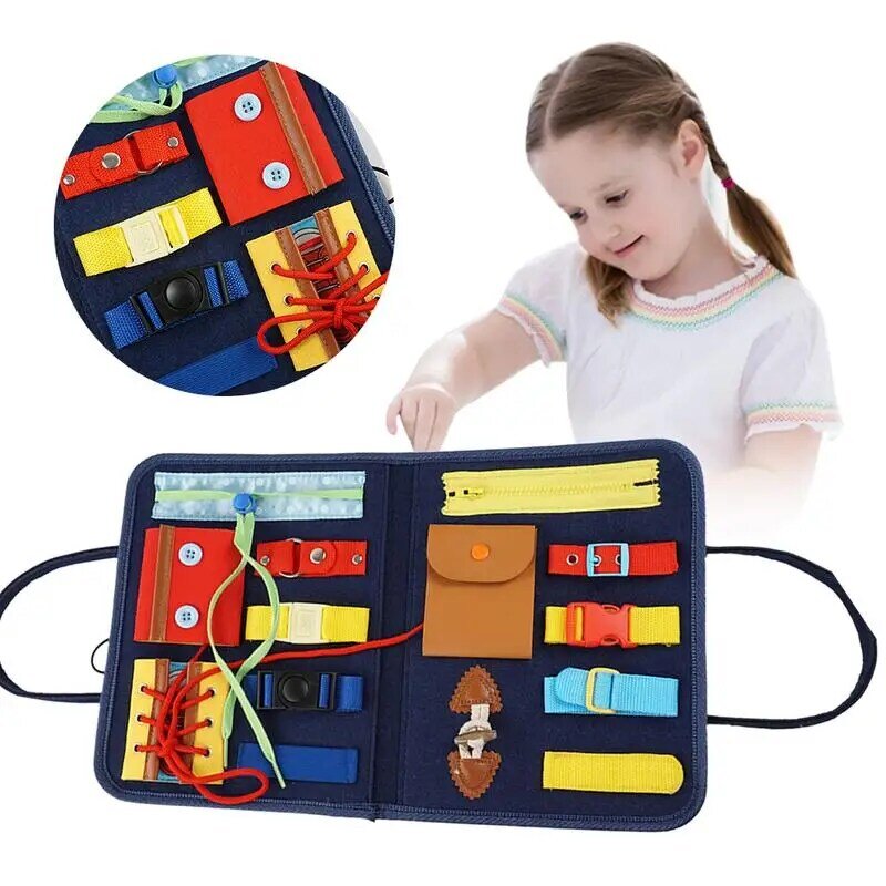 Giocattolo Montessori per i più piccoli occupato bordo essenziale abilità motorie fini giocattoli attività prescolari viaggi educativi apprendimento sensoriale