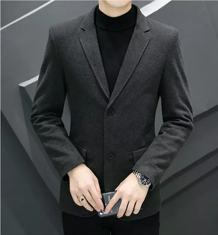 Wysokiej jakości marynarka męska Brytyjska wysokiej jakości prosta praca biznesowa Trend w modzie Impreza Drużba Gentleman Slim Suit Jacket