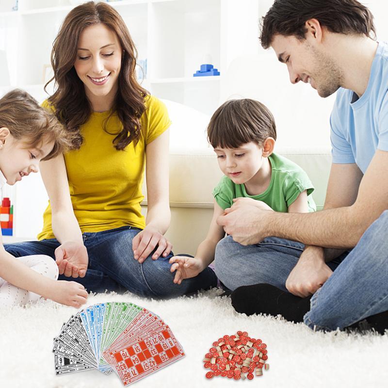 Klassisches russisches Bingo Brettspiel Holzfässer Loteria Karten Bingo Spielzeug klassische russische intellektuelle Spiele setzt Familie Erwachsene