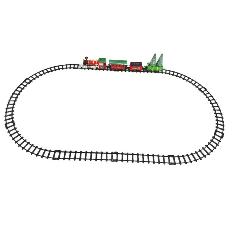 مسار القطار الكهربائي للأطفال ، الديكورات شجرة عيد الميلاد ، مسارات السكك الحديدية ، لعبة الهدايا للبنين والبنات