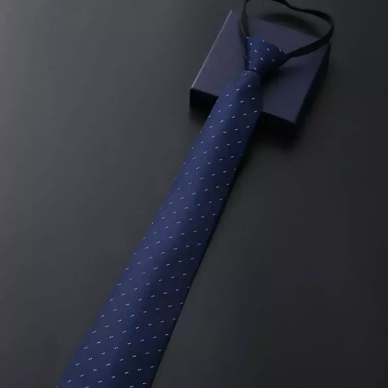 Męska sukienka biznesowa krawat z zamkiem błyskawicznym elegancka koszula dla dżentelmena krawat pan młody ślub niebieski pasek czarne leniwe krawaty dodatki odzieżowe