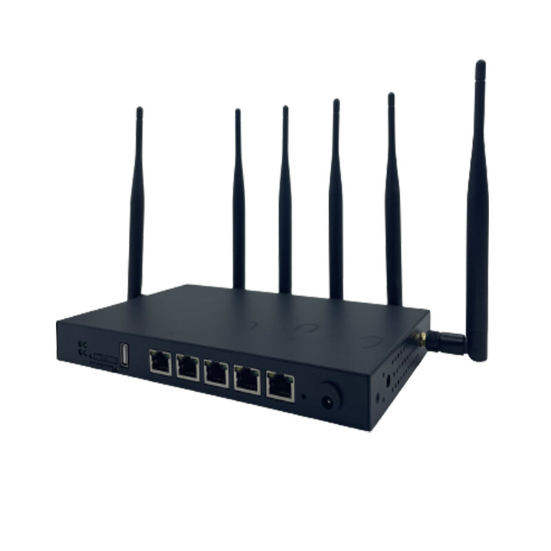 1800Mbps Router Gigabit WIFI6 4G 5G RJ11 Port Dual Band 5G Router Industri dengan Slot Kartu SIM 6 * 5dBi Antena