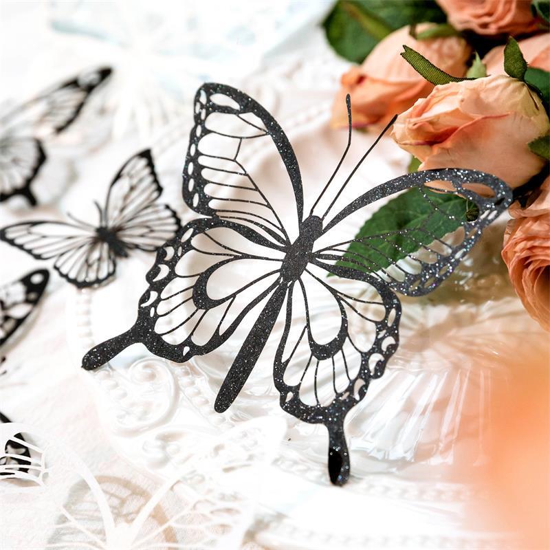 20Pcs Hollow Material Paper Collage landscape DIY Butterfly Diary Decorative light Supplies Scrapbook Gifts Planner 150*105MM