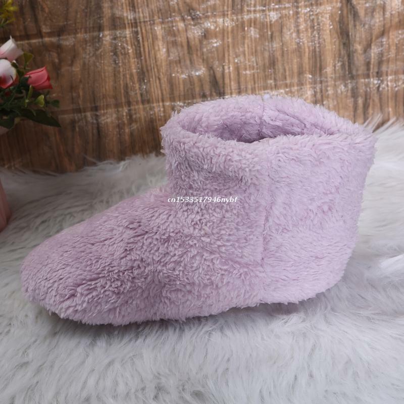 Electric Heated Foot Warmers for Men Women Fluffy Thick Plush Foot Heater Winte Dropship