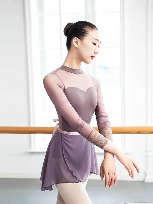 大人女性ガールレースアップスカートバレエ運動服シフォン糸ダンスショートバレエスカート 11 色ガールズダンスウェア