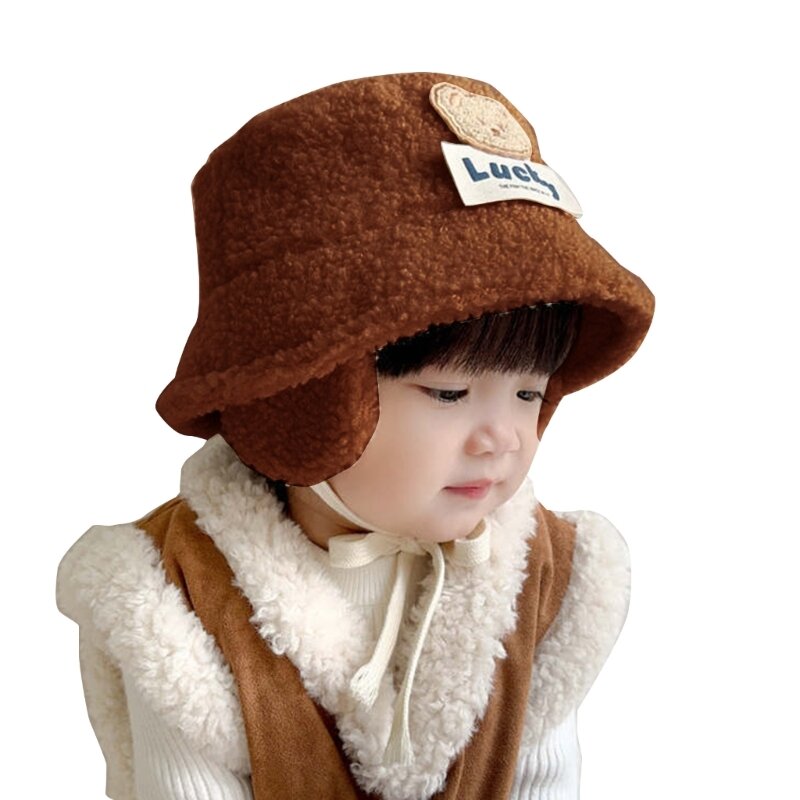 Chapeau pêcheur en laine ours automne/hiver pour enfants garçons filles, couvre-chef d'automne d'hiver