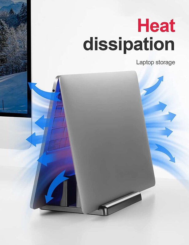 Soporte Vertical ajustable de doble ranura para portátil, plástico ABS, diseño 4 en 1, ahorro de espacio para MacBook Chromebook Surface, HP, Dell Book, iPad