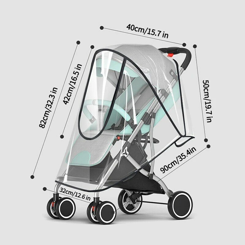 Uniwersalny wózek pokrowiec przeciwdeszczowy samochód dziecięcy pogoda wiatr osłona przeciwsłoneczna przezroczysty oddychający wózek parasol płaszcz przeciwdeszczowy akcesoria