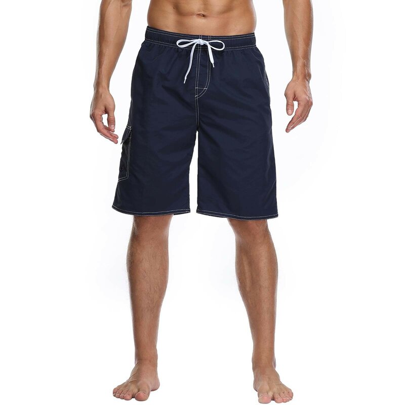 Pantalones cortos de verano para hombre, Shorts informales y cómodos, hasta la rodilla, de lino y algodón, con cordón