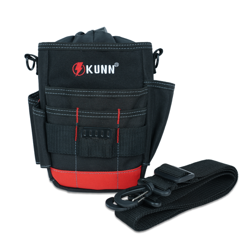 KUNN Small Electrician Tool Pouch Utility Ziptop Tool Belt Bag,Compact Top Drawstring Closure Tool Pouches