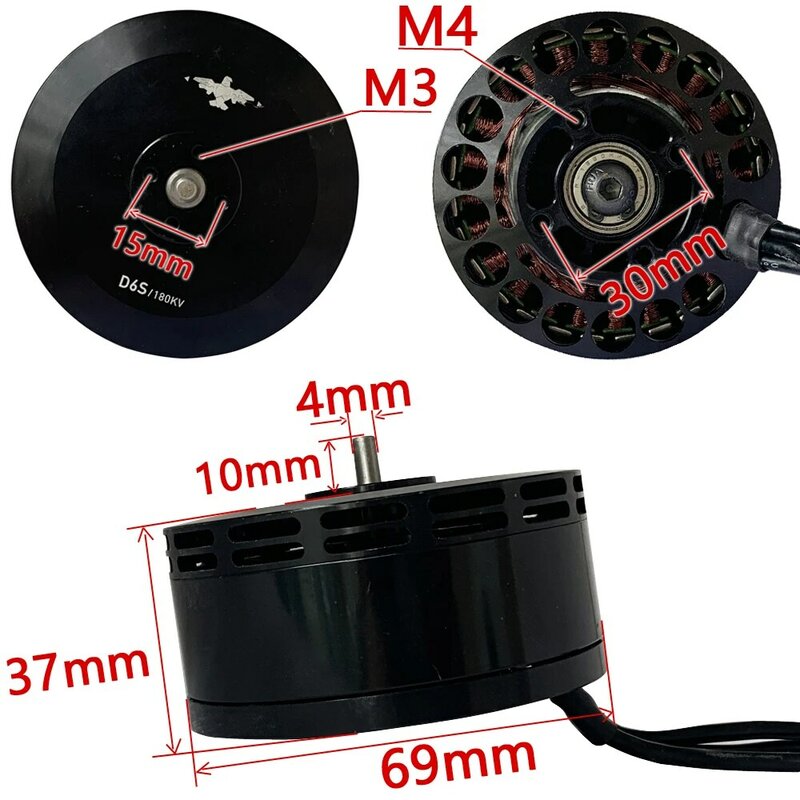 7035（6215） Brushless Motor 180KV High Torque For Eagle Power Aircraft Outer Rotor Engine Drone Plant Protection UAV