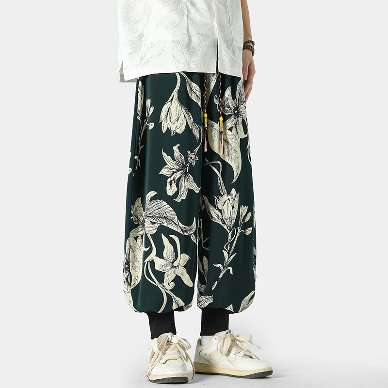 Modne spodnie do biegania z nadrukiem spodnie haremki męskie męskie luźne luźna na wiosnę spodnie dresowe męskie spodnie Casual Harajuku Streetwear